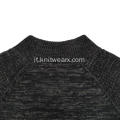 Pullover lavorato a maglia a coste con collo a bottone Henley da uomo